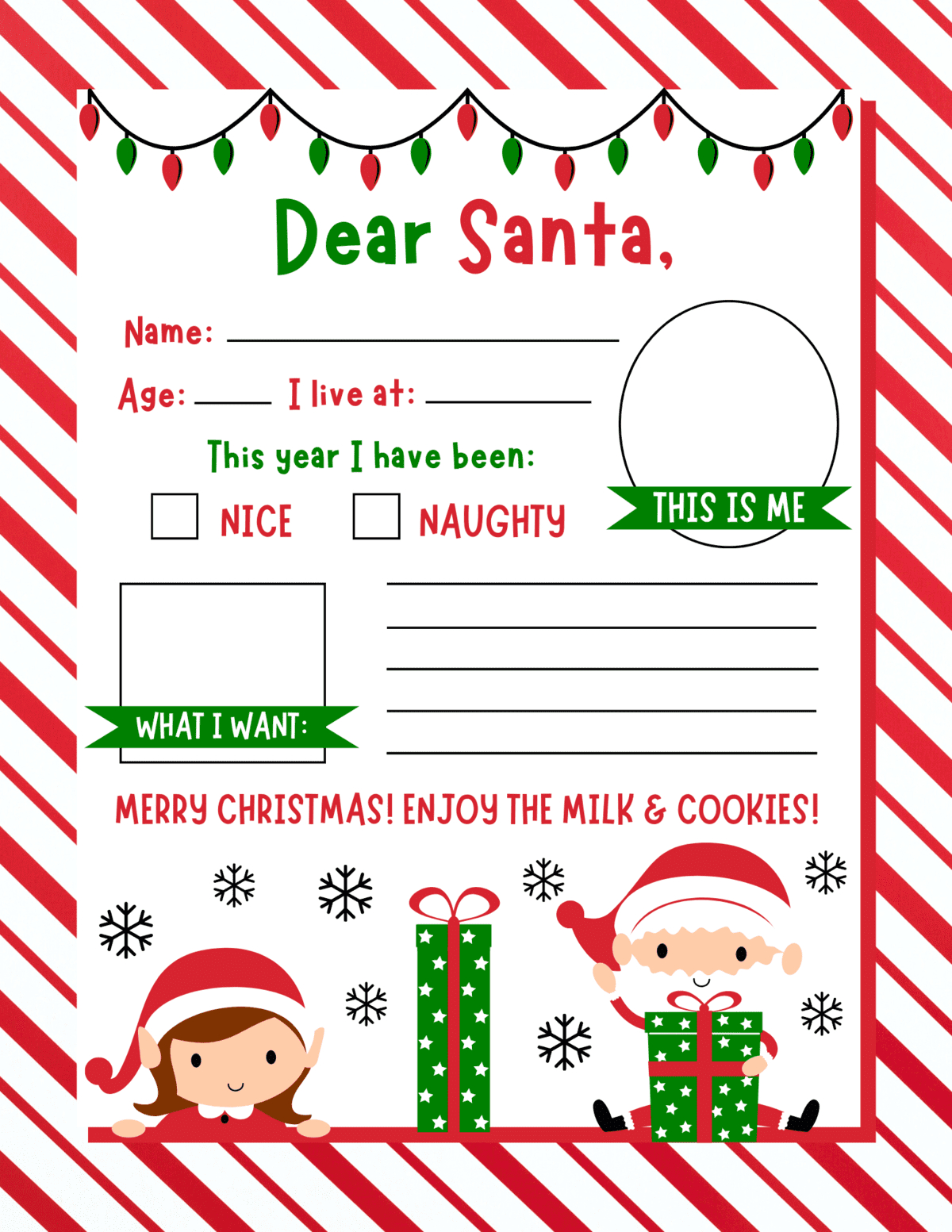10 Free Printable Letters To Santa Templates - Prudent Penny Pincher with Letters To Santa Free Printable