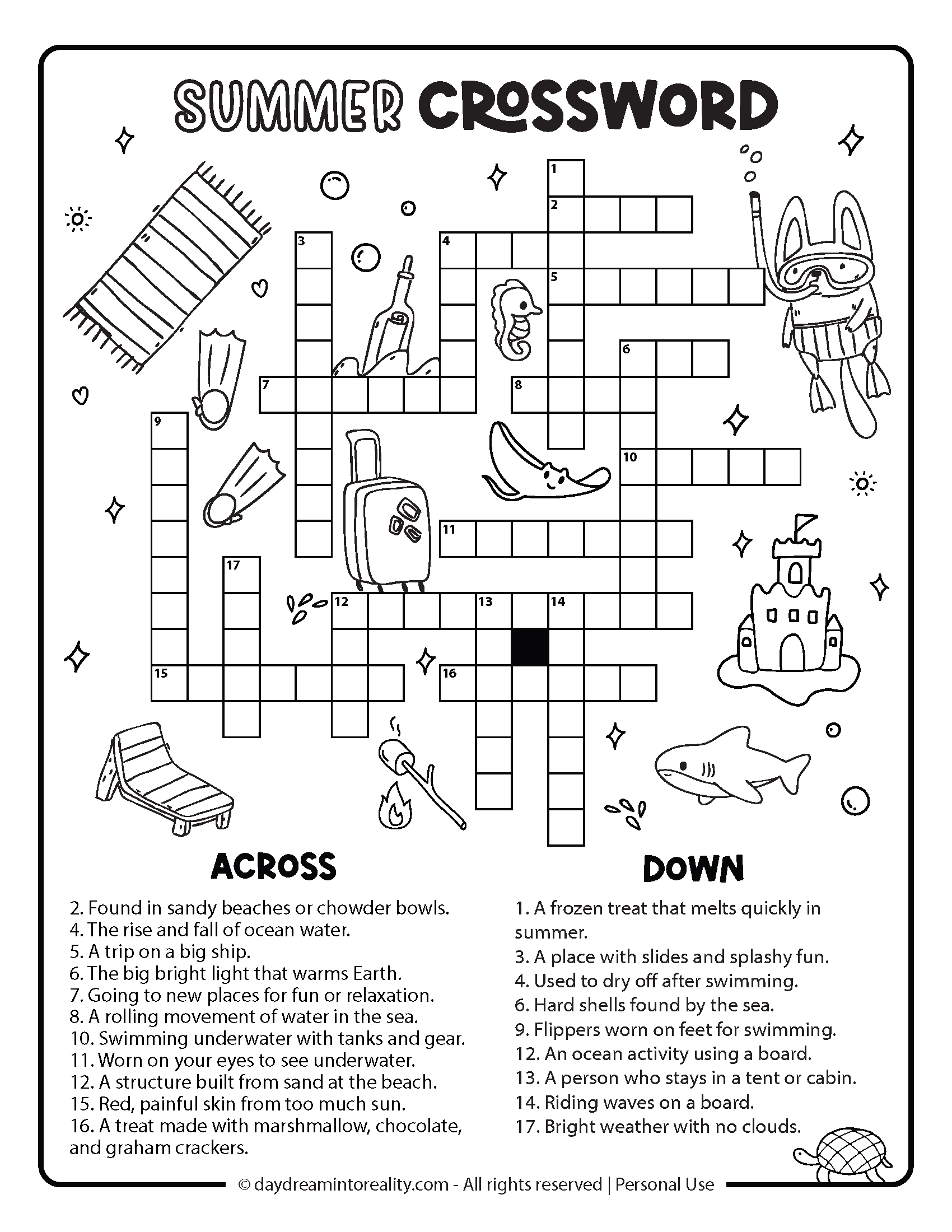 10+ Summer Crossword Puzzles – Free Printable Pdfs From Easy To inside Free Printable Crossword Puzzles