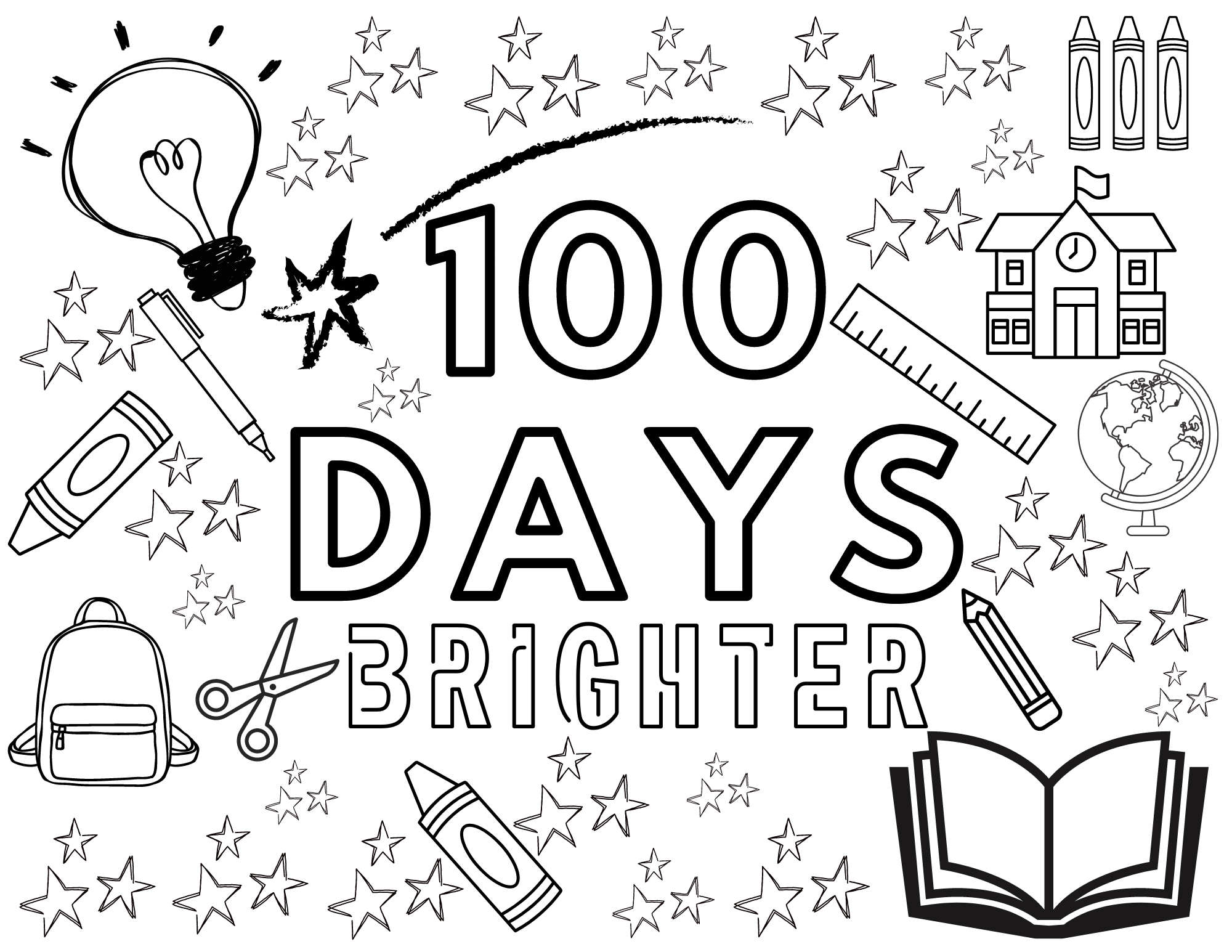 100 Days Of School Coloring Pages Free Printables - Seeing Dandy Blog regarding Free 100th Day of School Printables