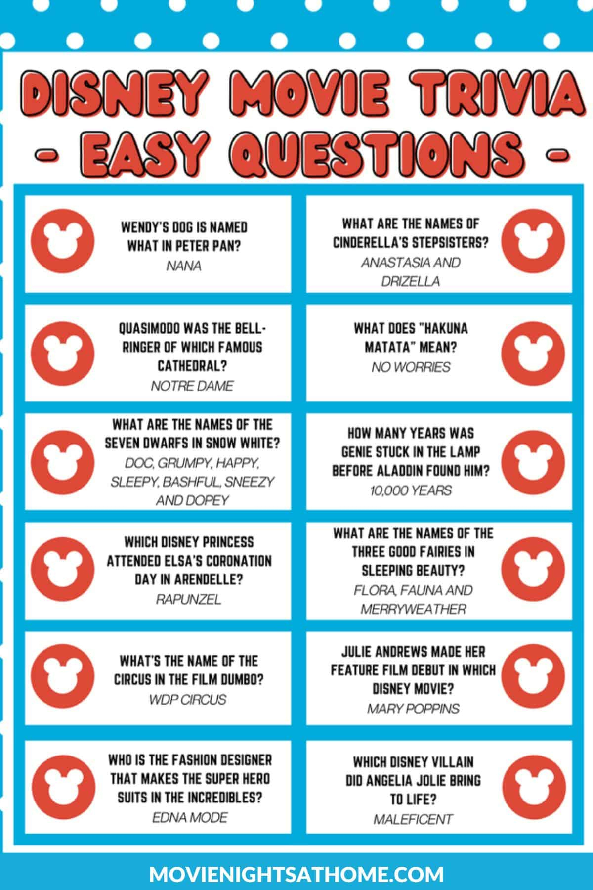 129 Disney Movie Trivia Questions And Answers Printable in Printable Movie Trivia Questions and Answers