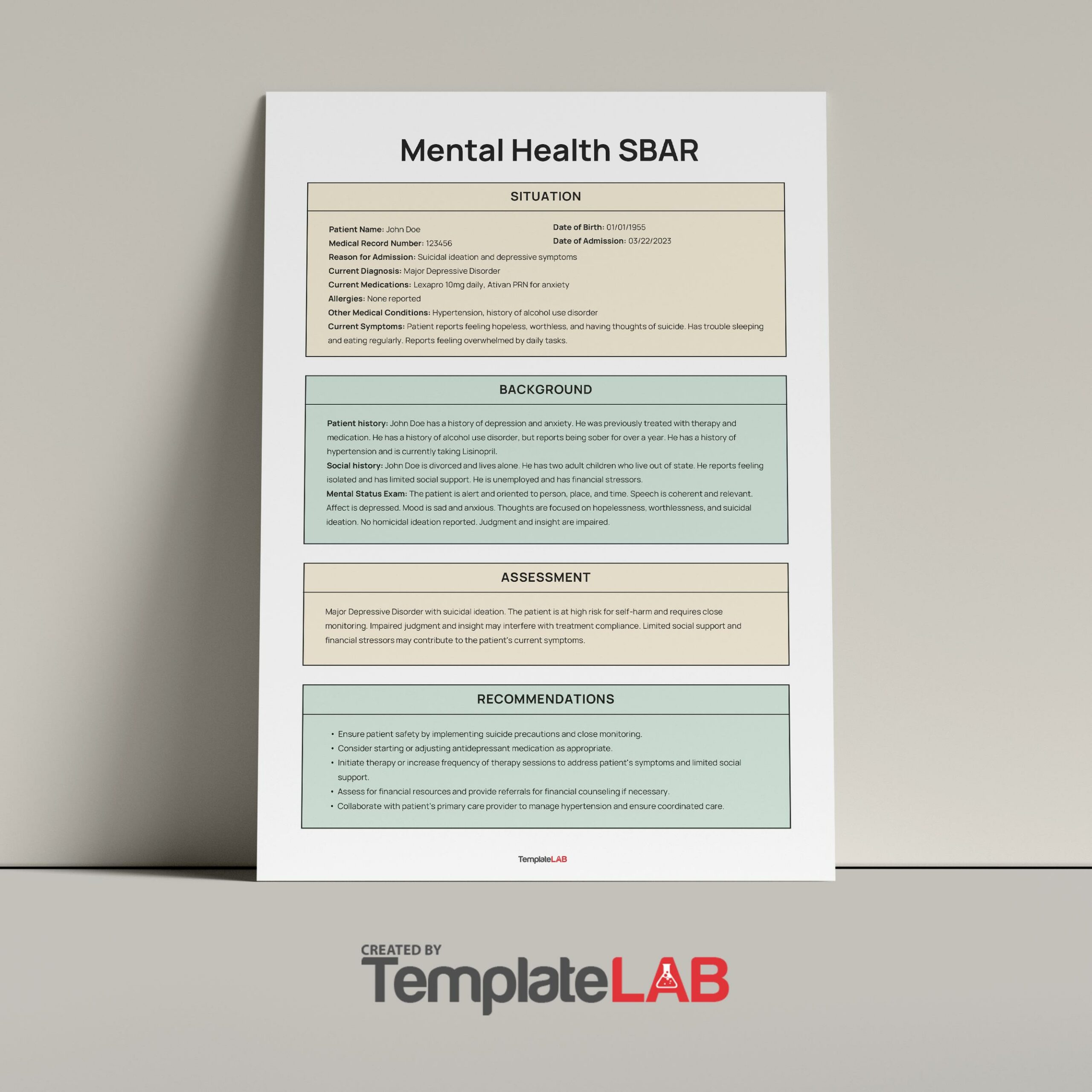 13 Blank Sbar Templates (Word, Pdf) ᐅ Templatelab in Free Printable Blank Sbar Template
