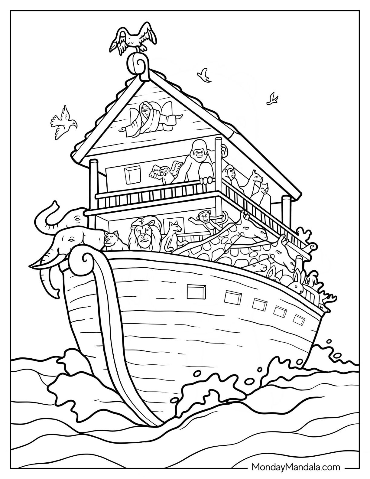 20 Noah'S Ark Coloring Pages (Free Pdf Printables) in Printable Pictures Of Noah'S Ark