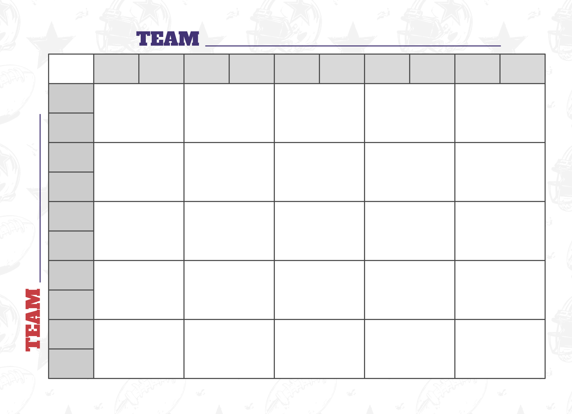25 Square Football Grid Free Google Docs Template - Gdoc.io within Free Printable 25 Square Grid