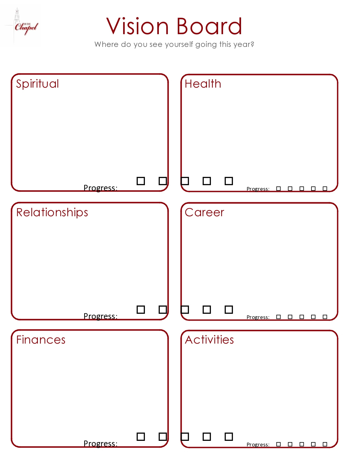 38 Useful Vision Board Templates (Goals & Dreams) in Printable Vision Board Template Free