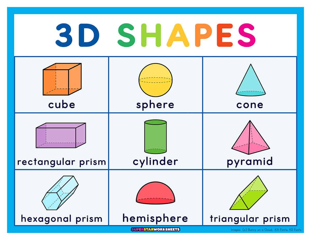 3D Shapes - Superstar Worksheets intended for Printable Images Of 3D Shapes