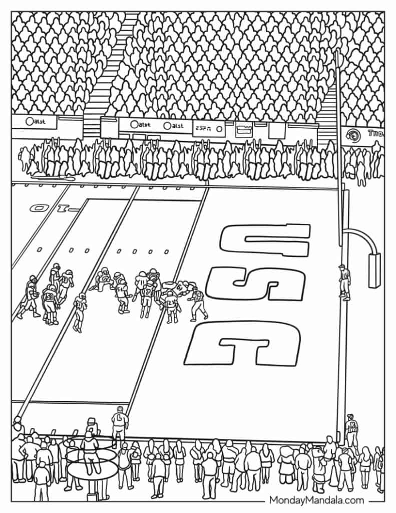 42 Football Coloring Pages (Free Pdf Printables) pertaining to Printable College Football Line Sheets