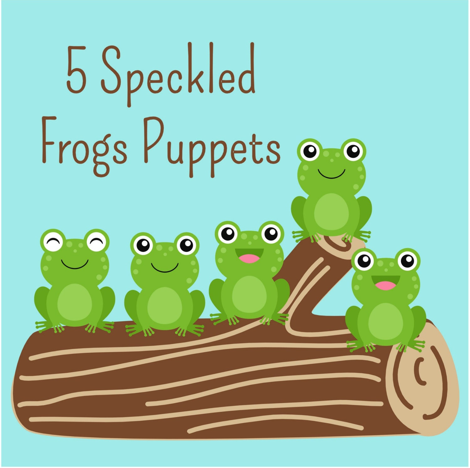 5 Little Speckled Frogs Printable Puppets! Instant Digital intended for 5 Little Speckled Frogs Printable