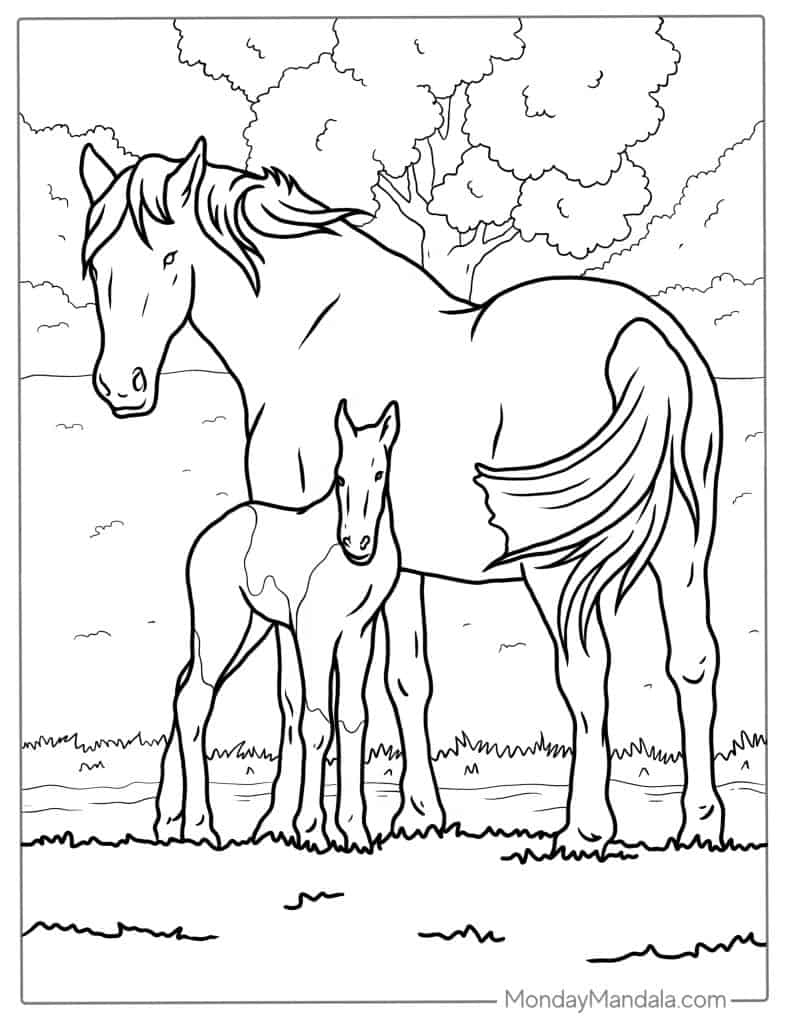 51 Horse Coloring Pages (Free Pdf Printables) in Free Printable Pictures Of Horses