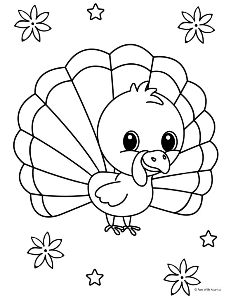 6 Free Turkey Coloring Pages - Fun With Mama intended for Printable Images Of A Turkey