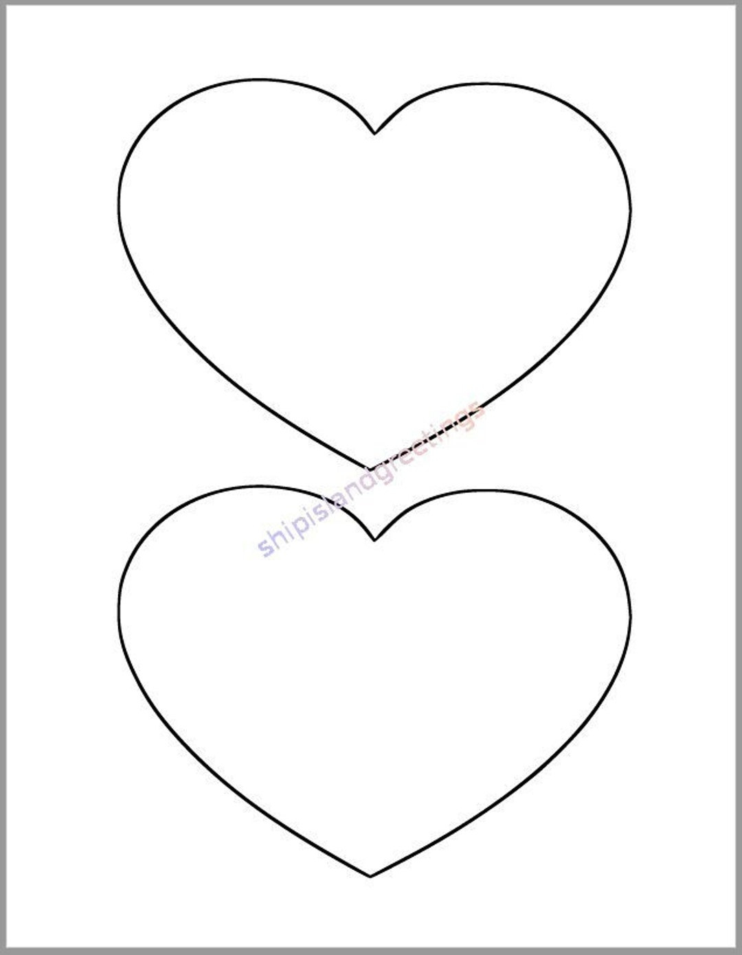6 Inch Heart Printable Template-Large Heart Cutout-Valentines Day with regard to Printable 6 Inch Heart Template