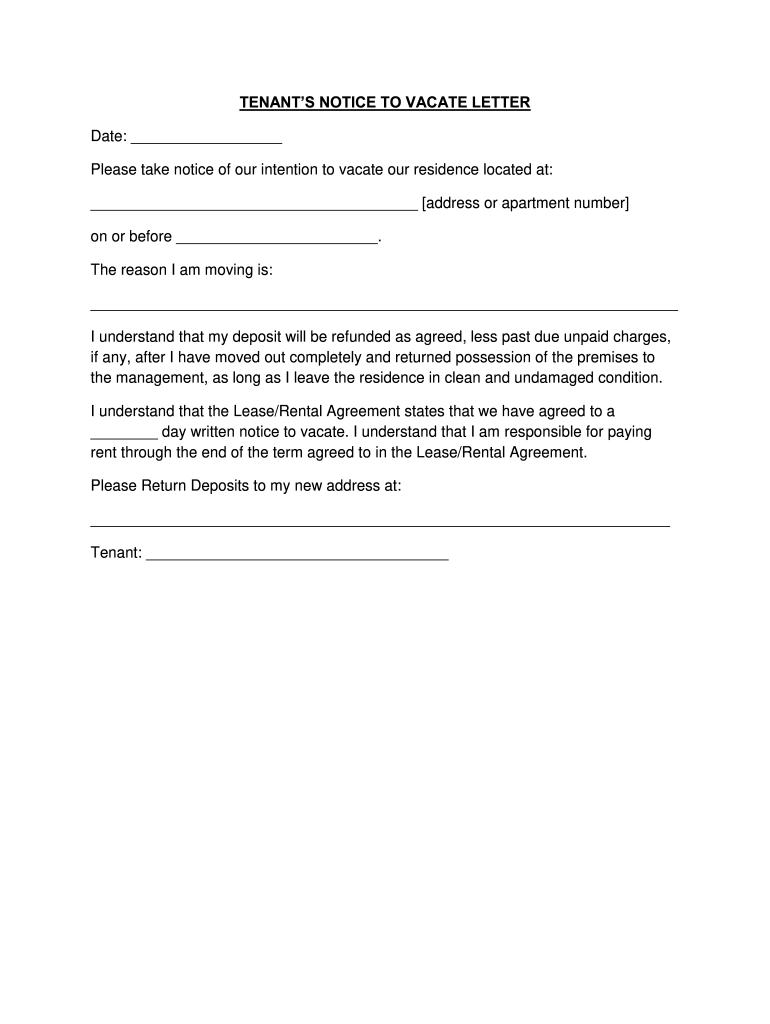60 Day Notice To Vacate Template: Fill Out & Sign Online | Dochub inside Printable Tenant 60 Day Notice to Vacate Template