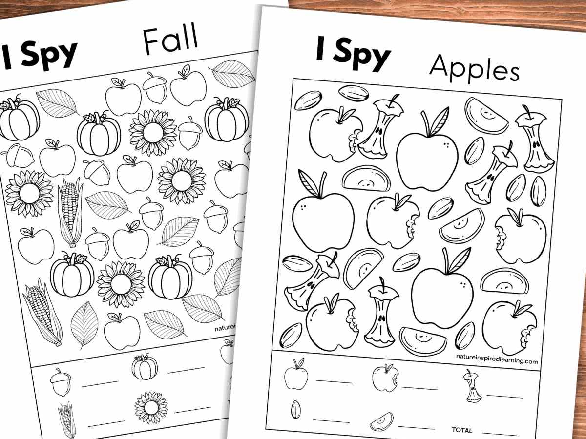 8 Fall I Spy Printables - Nature Inspired Learning throughout Hidden Object I Spy Printables For Adults