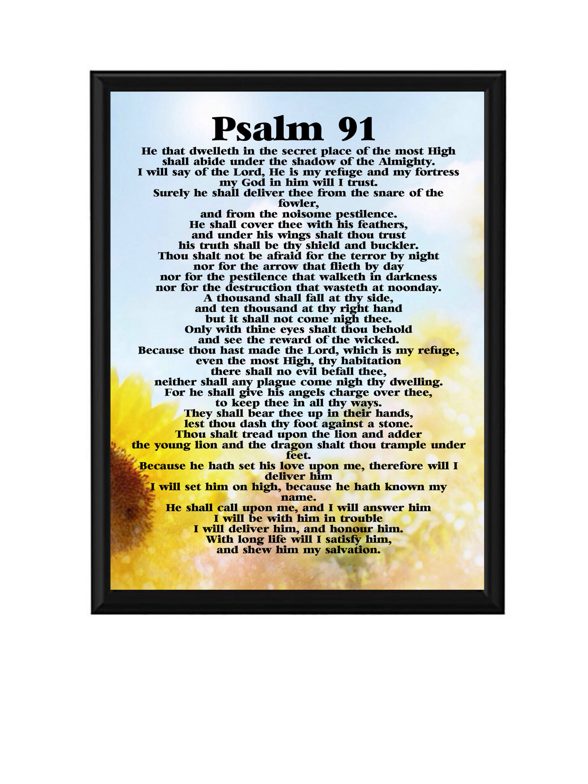 91. Psalm. Kjv Digital Download Gebet Um Gottes Schutz. Großes intended for Psalm 91 Kjv Printable Version