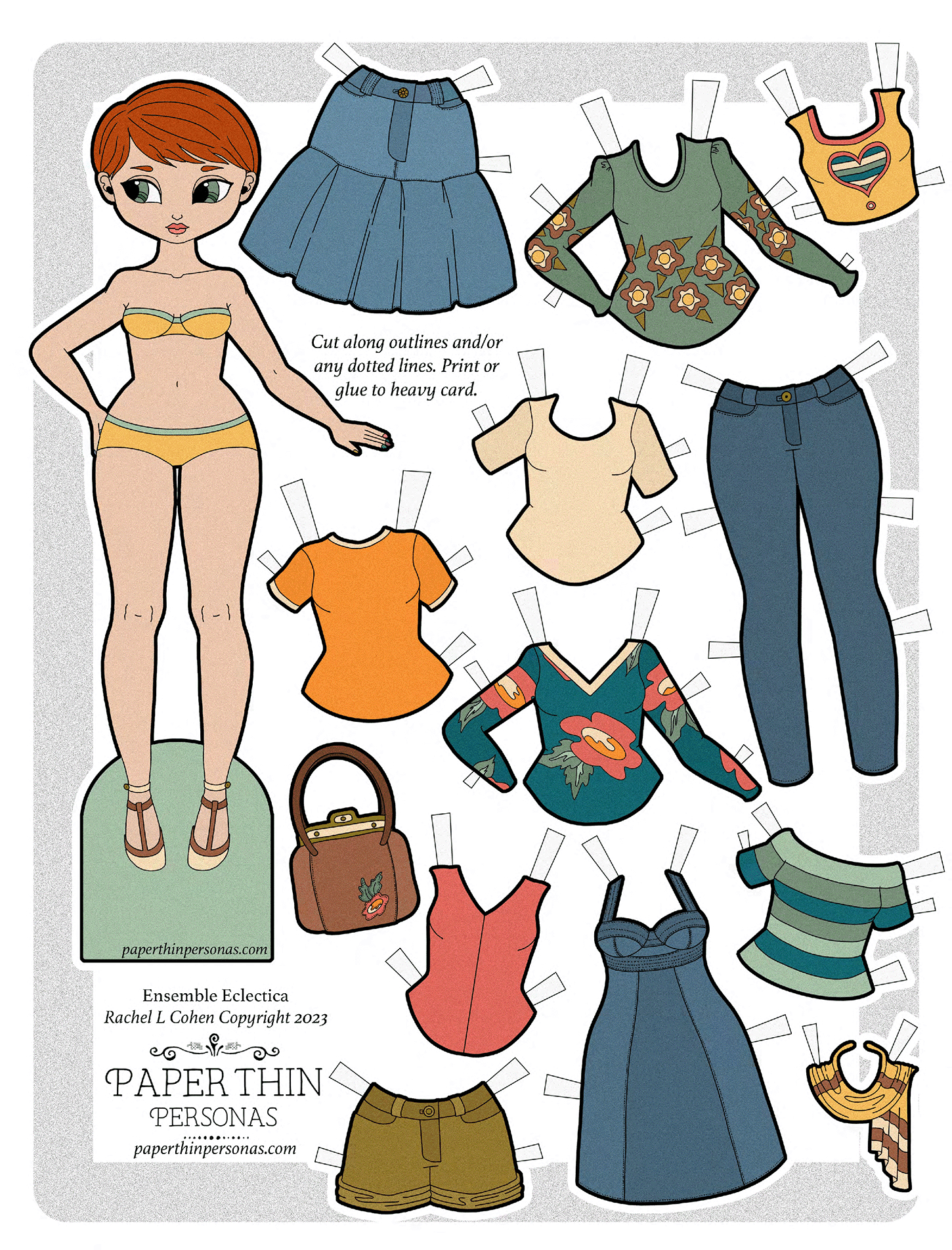 A Cute Little Printable Paper Doll With Retro Paper Doll Clothes for Paper Dolls And Clothes Printable Free