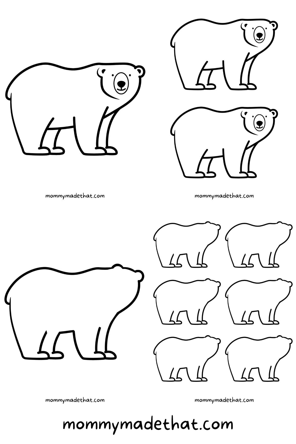 Adorable Polar Bear Templates (Free Printables!) with Printable Outline of a Bear