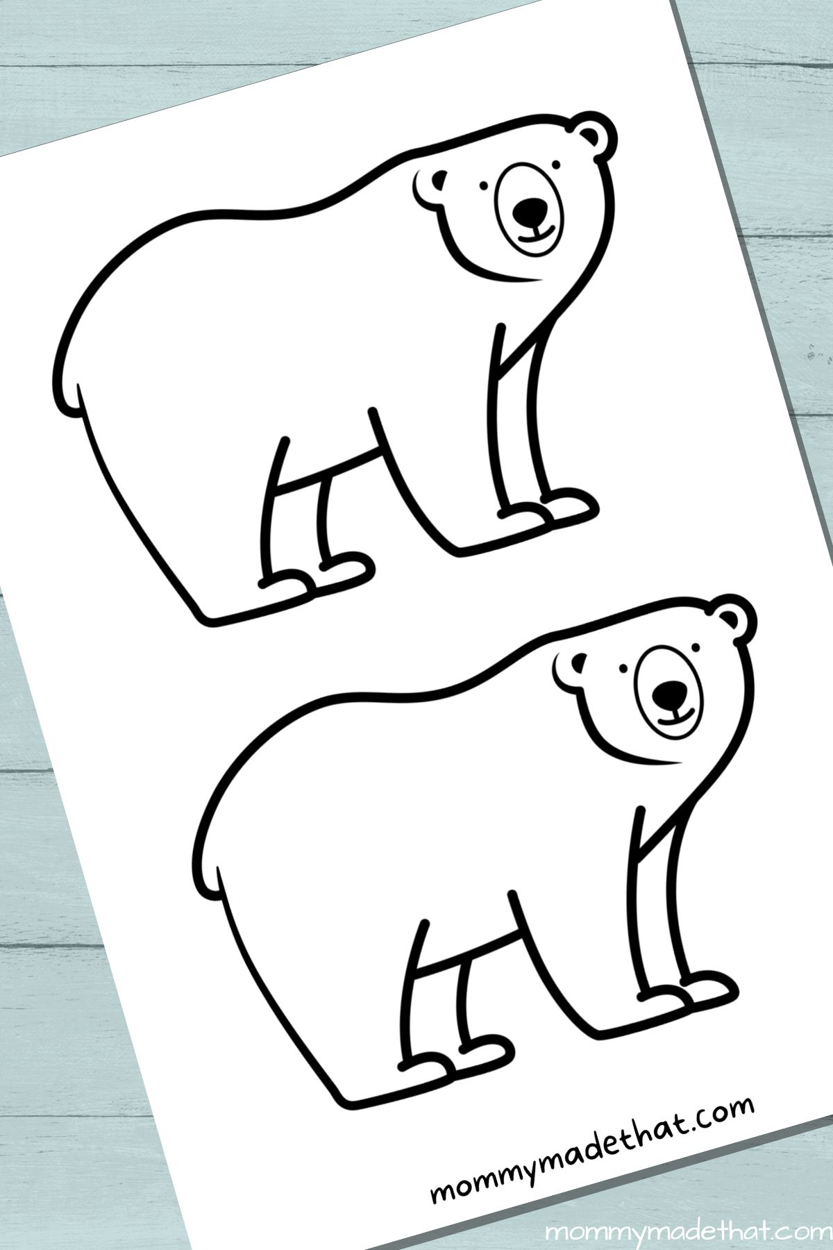 Adorable Polar Bear Templates (Free Printables!) within Printable Outline Of A Bear