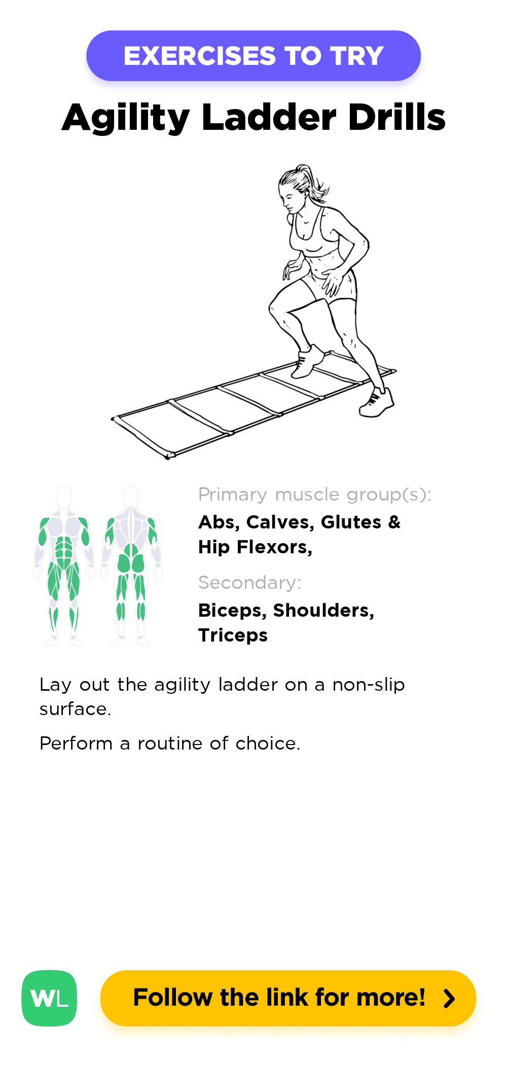 Agility Ladder Drills – Workoutlabs Exercise Guide inside Printable Agility Ladder Drills