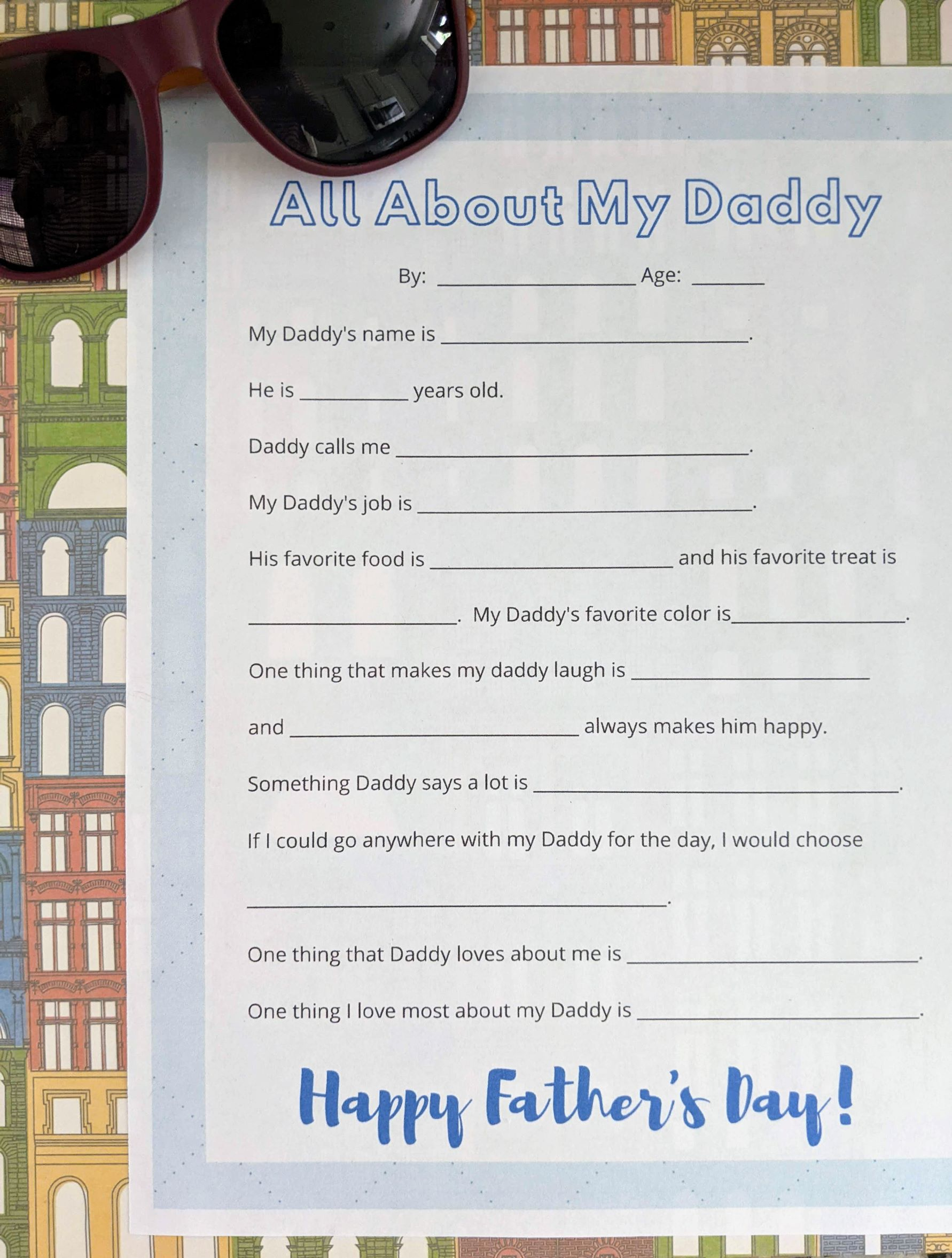 All About My Dad: Printable Father'S Day Interview Questions For intended for Father's Day Questions For Kids Printable