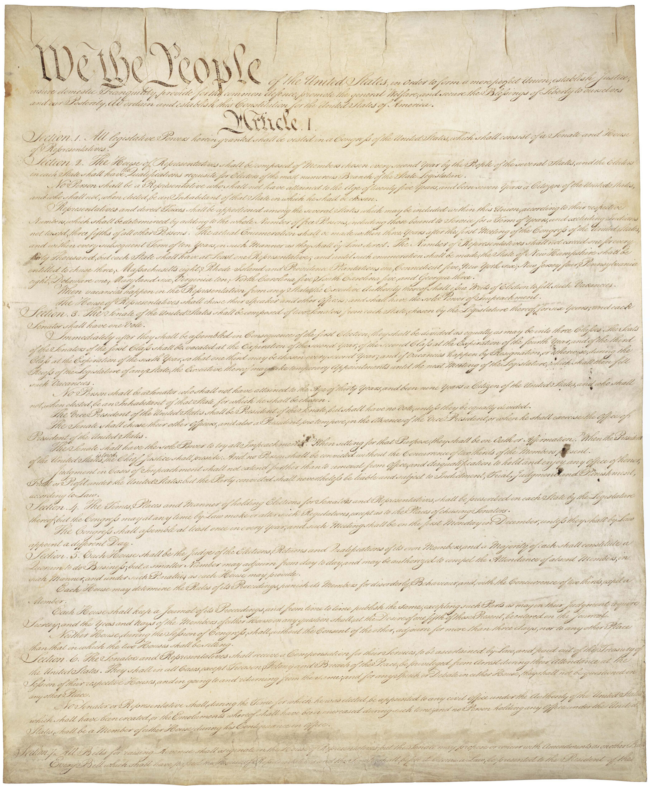 America'S Founding Documents High Resolution Downloads | National regarding High Resolution Printable Us Constitution