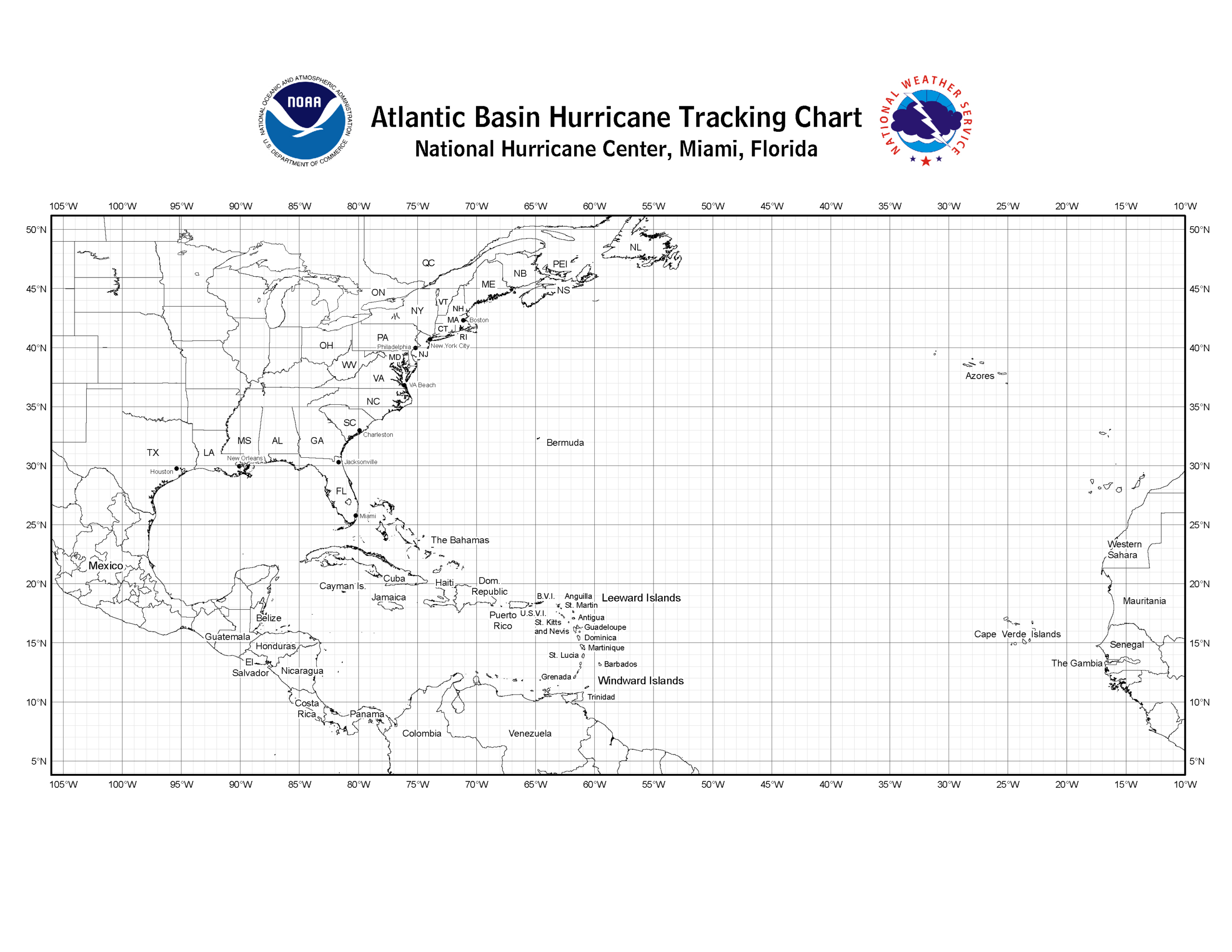 Atlantic And Eastern Pacific Hurricane Tracking Charts inside Printable Hurricane Tracking Map Gulf of Mexico
