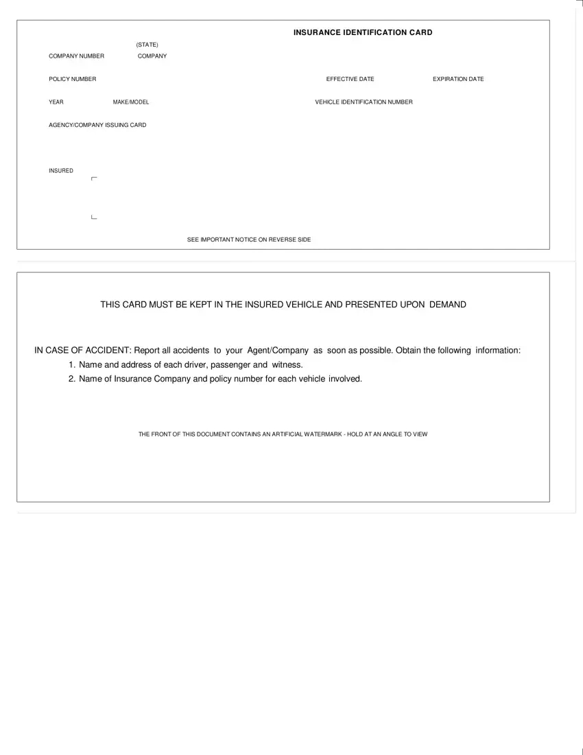 Auto Insurance Card Template ≡ Fill Out Printable Pdf Forms Online with Printable Blank Progressive Insurance Card