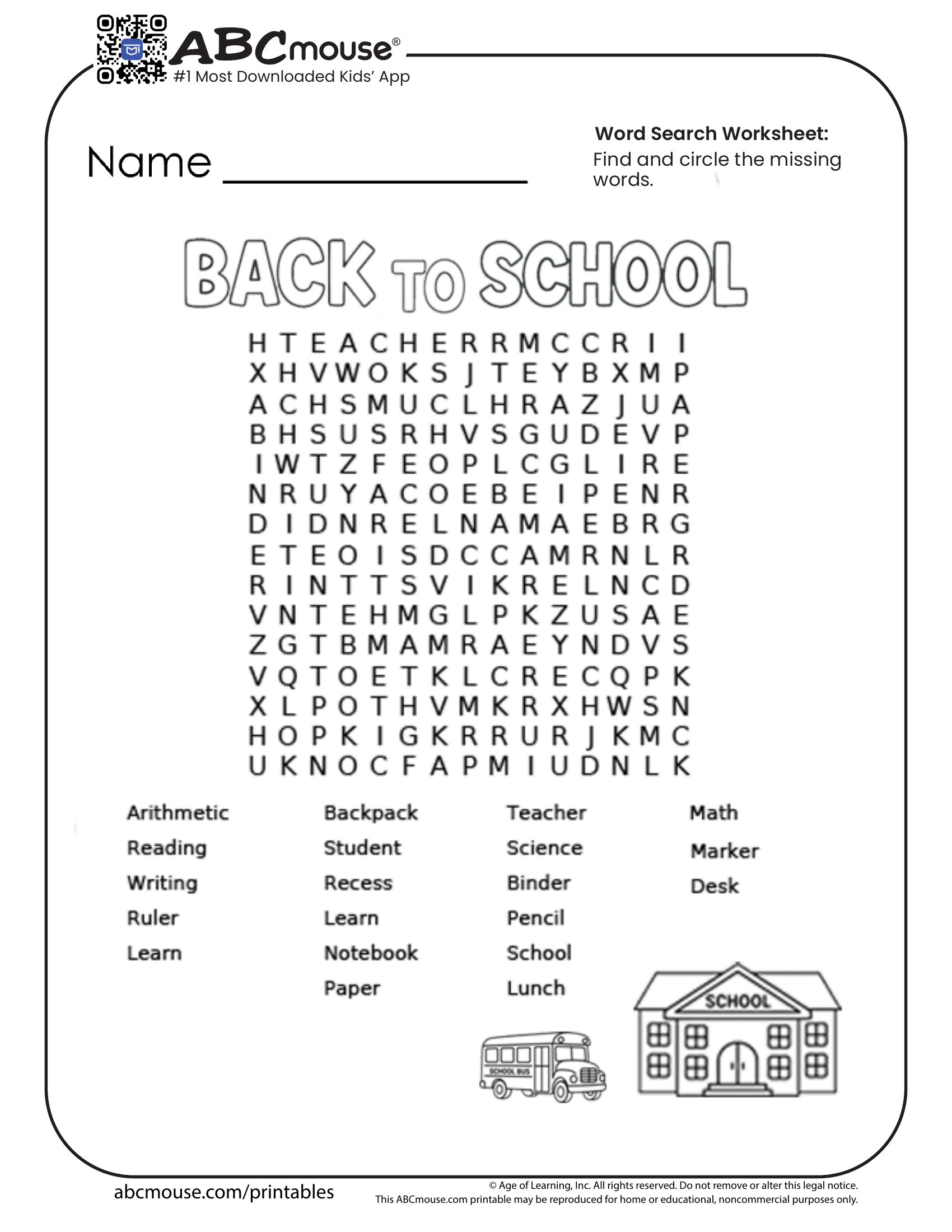Back To School Worksheets For Kids | Abcmouse regarding Free Printable Back To School Worksheets