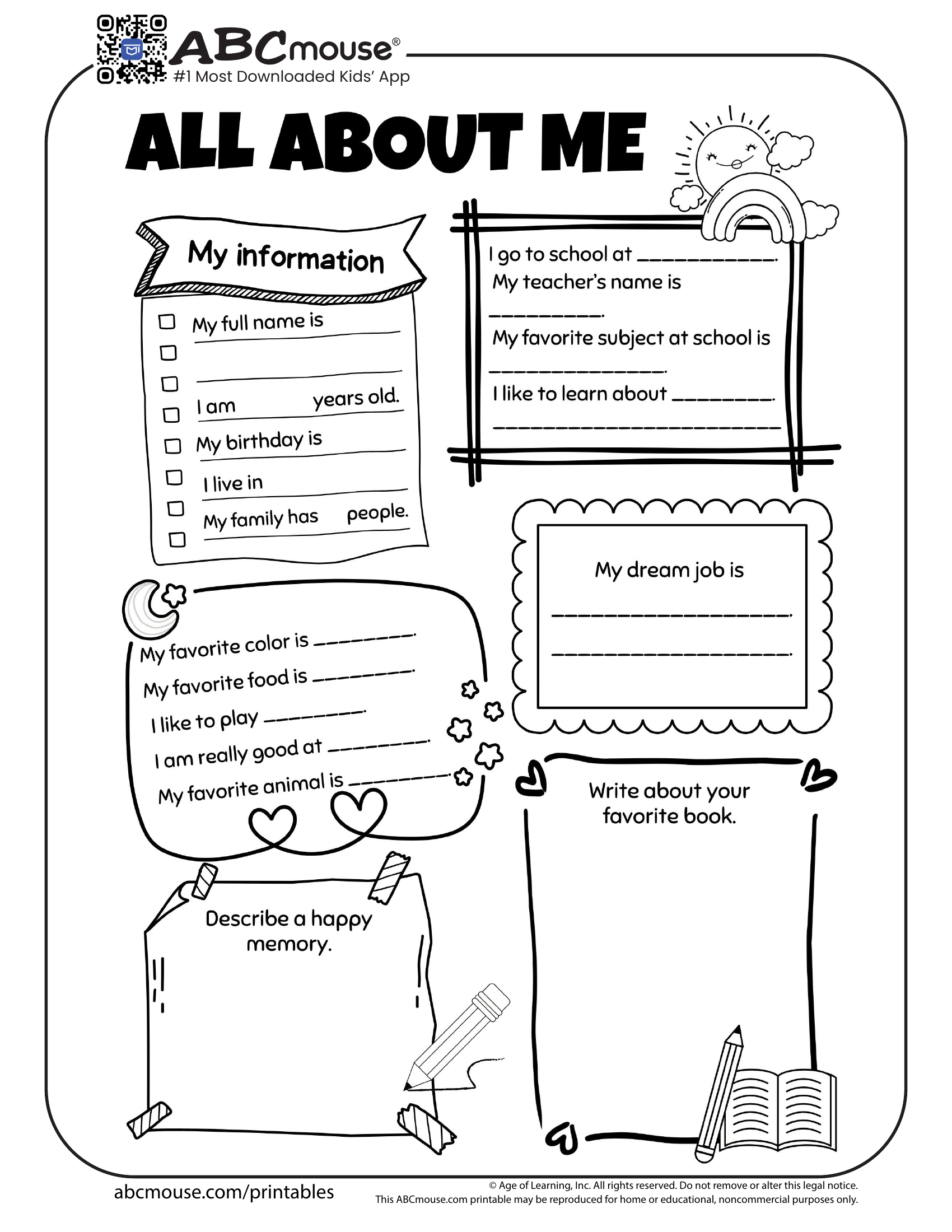 Back To School Worksheets For Kids | Abcmouse with Free Printable Back To School Worksheets