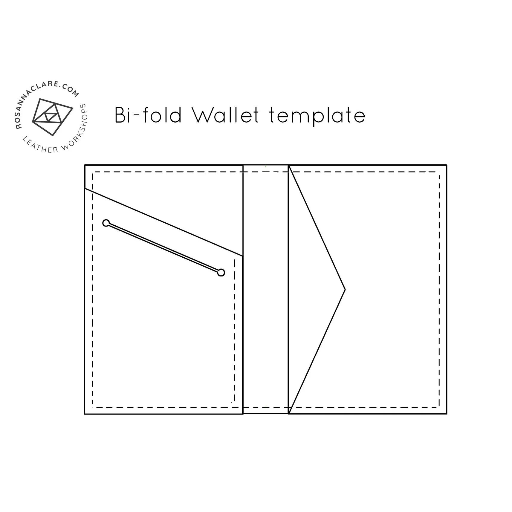 Bi-Fold Wallet Template — Rosanna Clare Leather Workshops pertaining to Printable Wallet Template Free