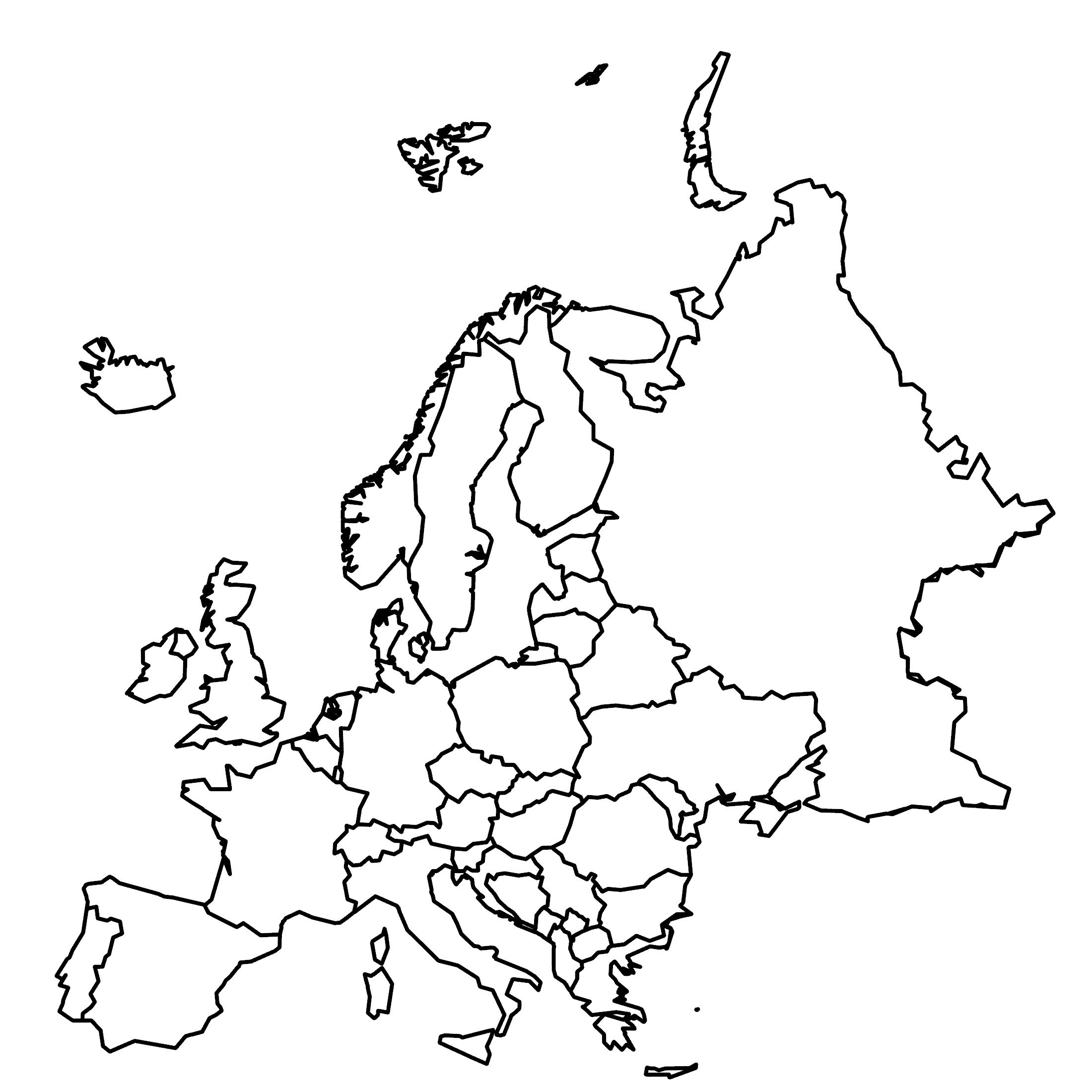 Blank Map Of Europe With Country Outlines - Gis Geography with regard to Map Of Europe Blank Printable