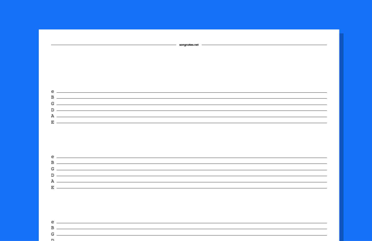 Blank Tabs - Free Pdf Templates To Download, Print, And Write Your pertaining to Free Printable Printable Blank Guitar Tab Sheet Music