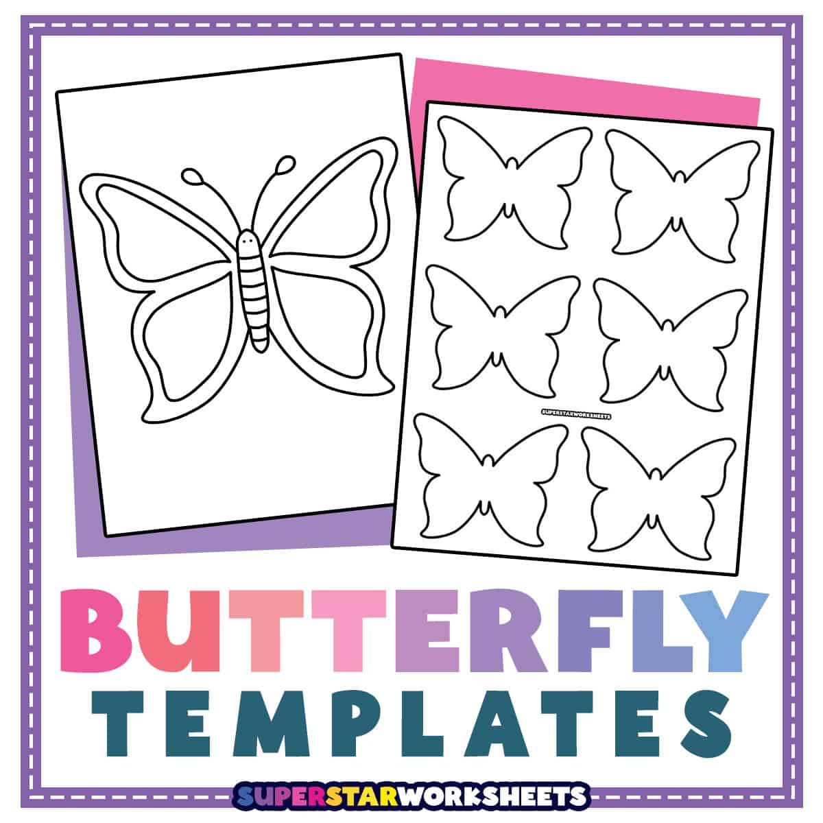 Butterfly Templates (Free Printables) - Superstar Worksheets with Printable Different Size Butterfly Templates