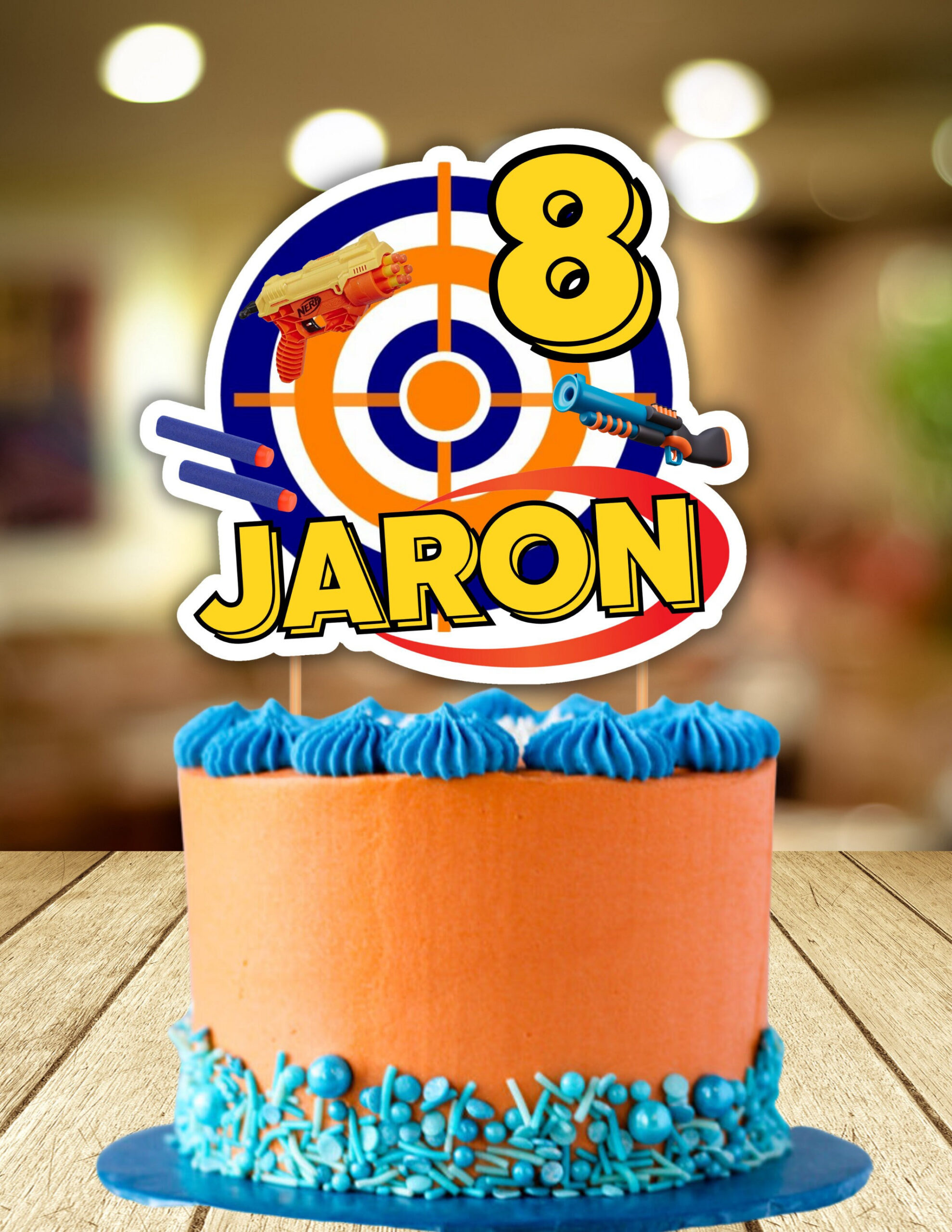 Cake Topper, Kuchenstecker, Tortenfigur, Tortenfigur, Tortenfigur in Printable Nerf Gun Cake Topper