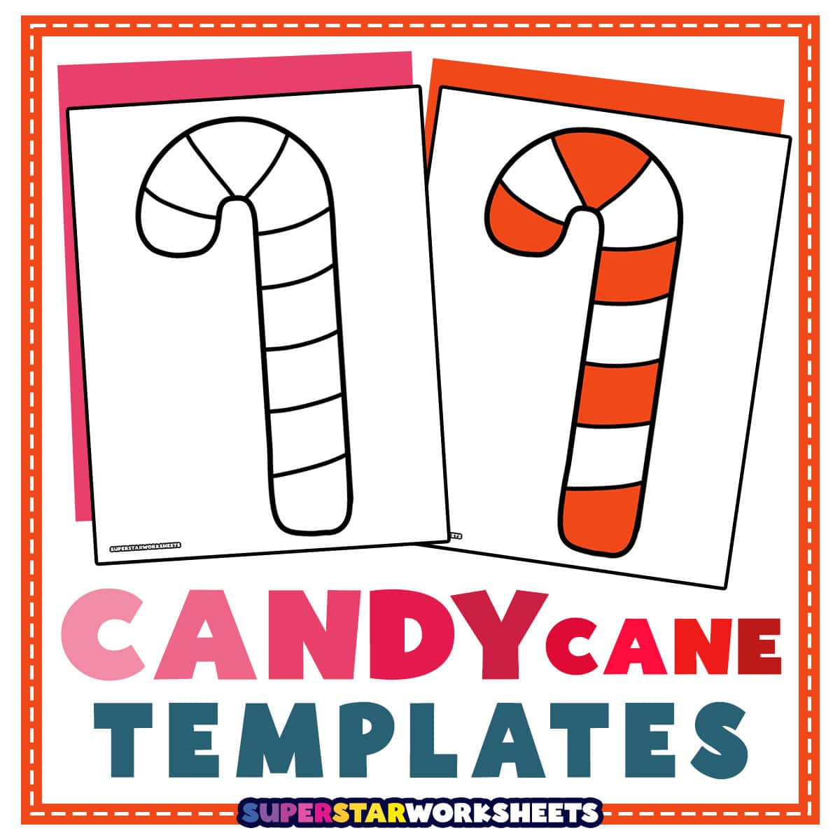 Candy Cane Template (Free Printables) - Superstar Worksheets pertaining to Candy Cane Template Free Printable