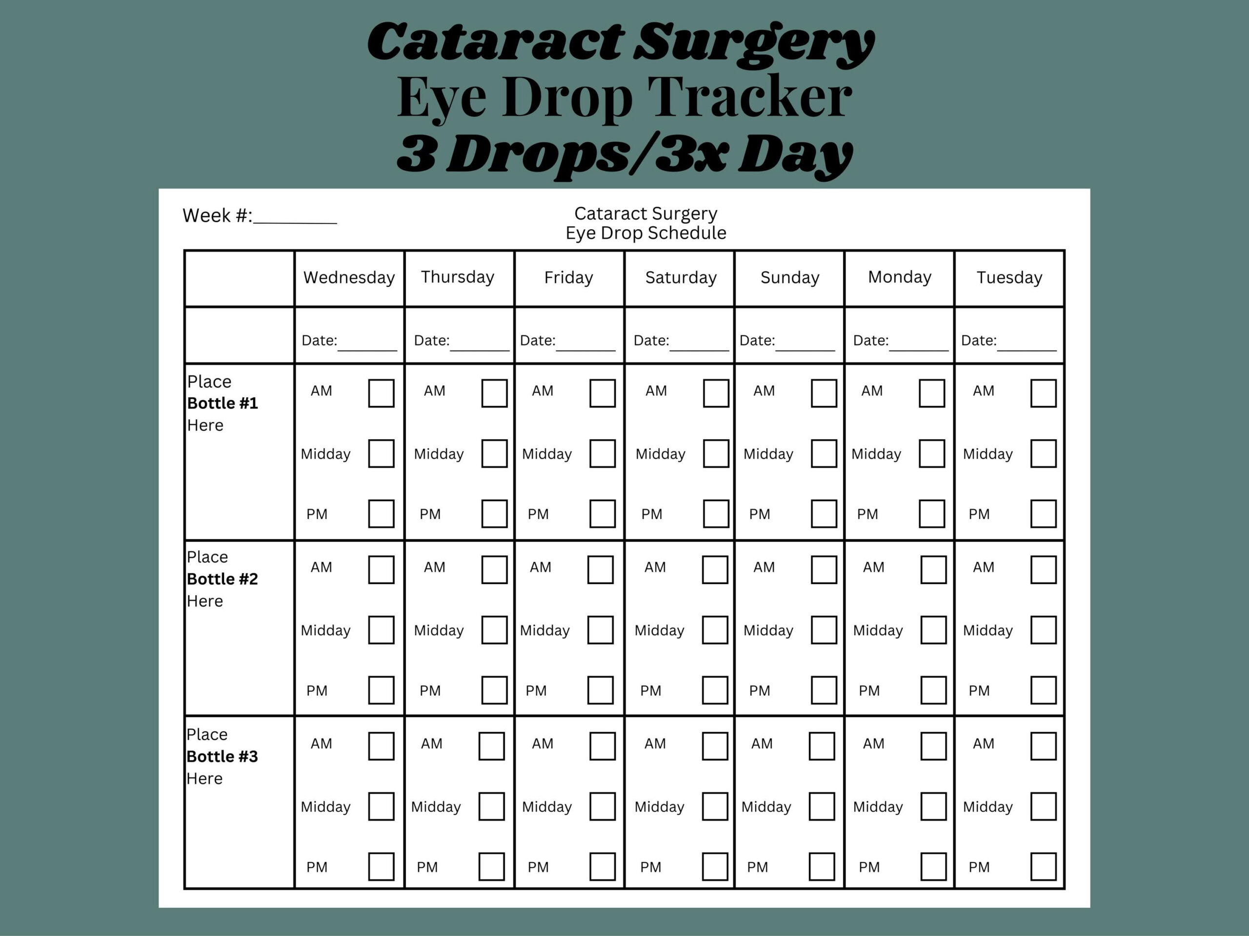 Cataract Eye Drop Schedule For Cataract Surgery Medication Tracker within Printable Eye Drop Medication Chart