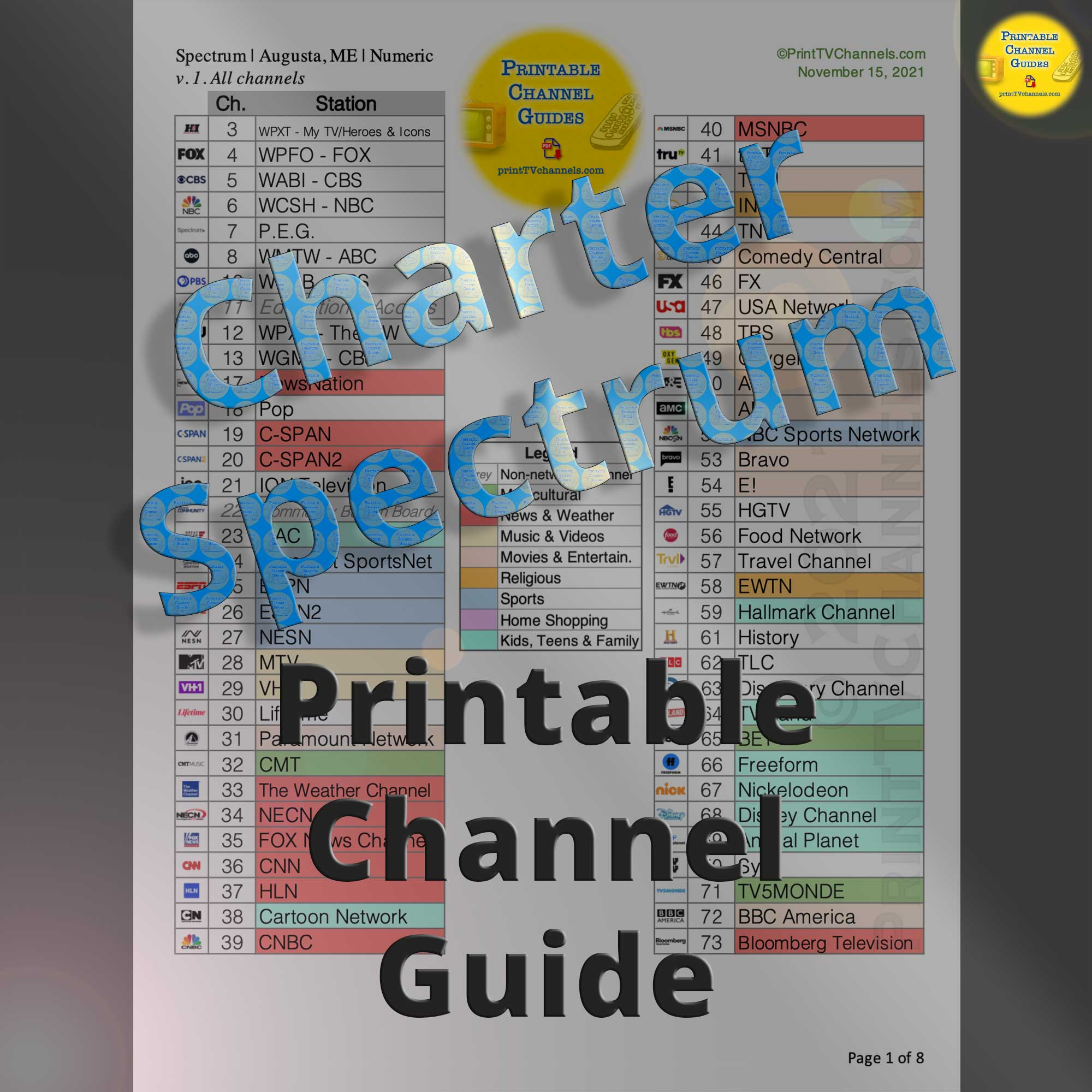 Channel Lineup Spectrum Channel Fs1 Printable Directv Guide with regard to Printable Channel Guide For Spectrum Tv