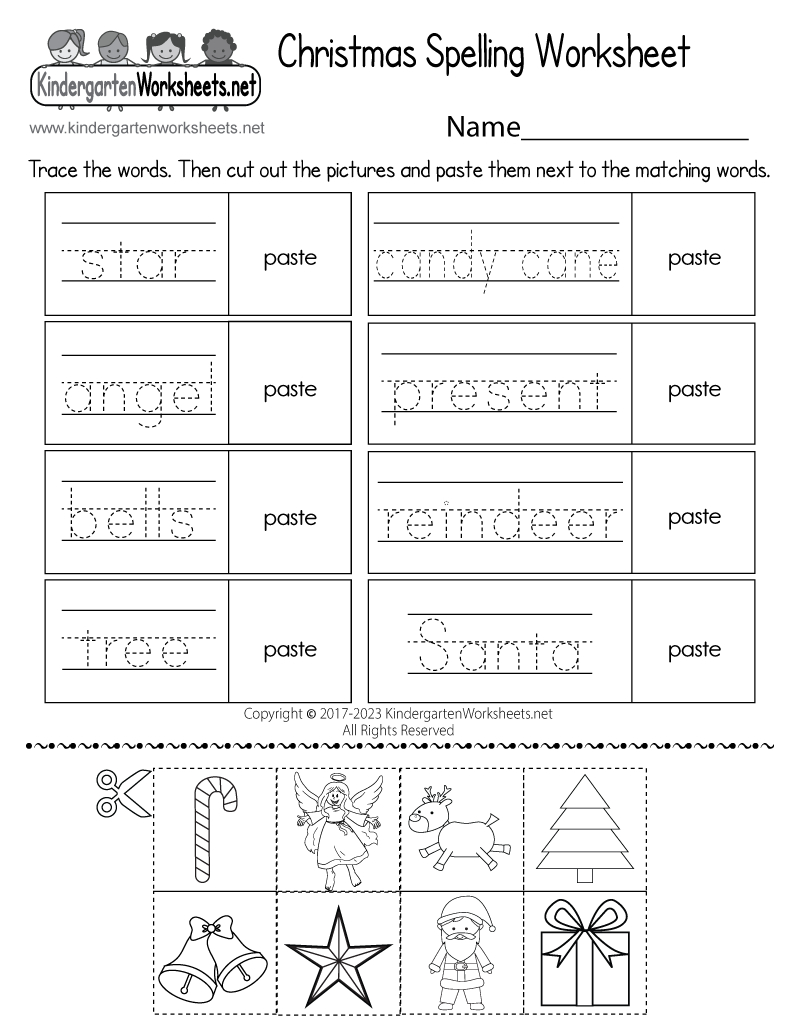 Christmas Spelling Worksheet - Free Printable, Digital, & Pdf within Free Printable Christmas Worksheets For Kindergarten