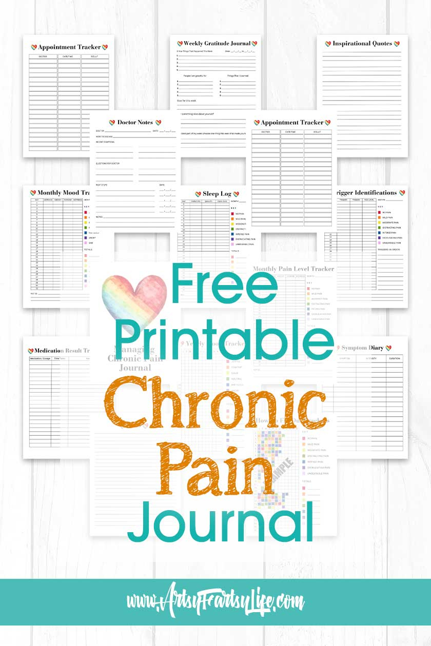 Chronic Pain Journal - Free Printable! · Artsy Fartsy Life inside Free Printable Pain Diary Template