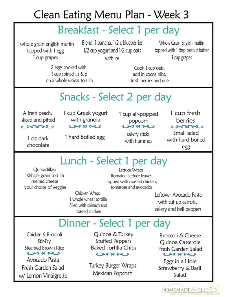 Clean Eating Meal Plan Pdf {With Recipes Your Family Will Love!} within Rice Diet Plan Menu Free Printable