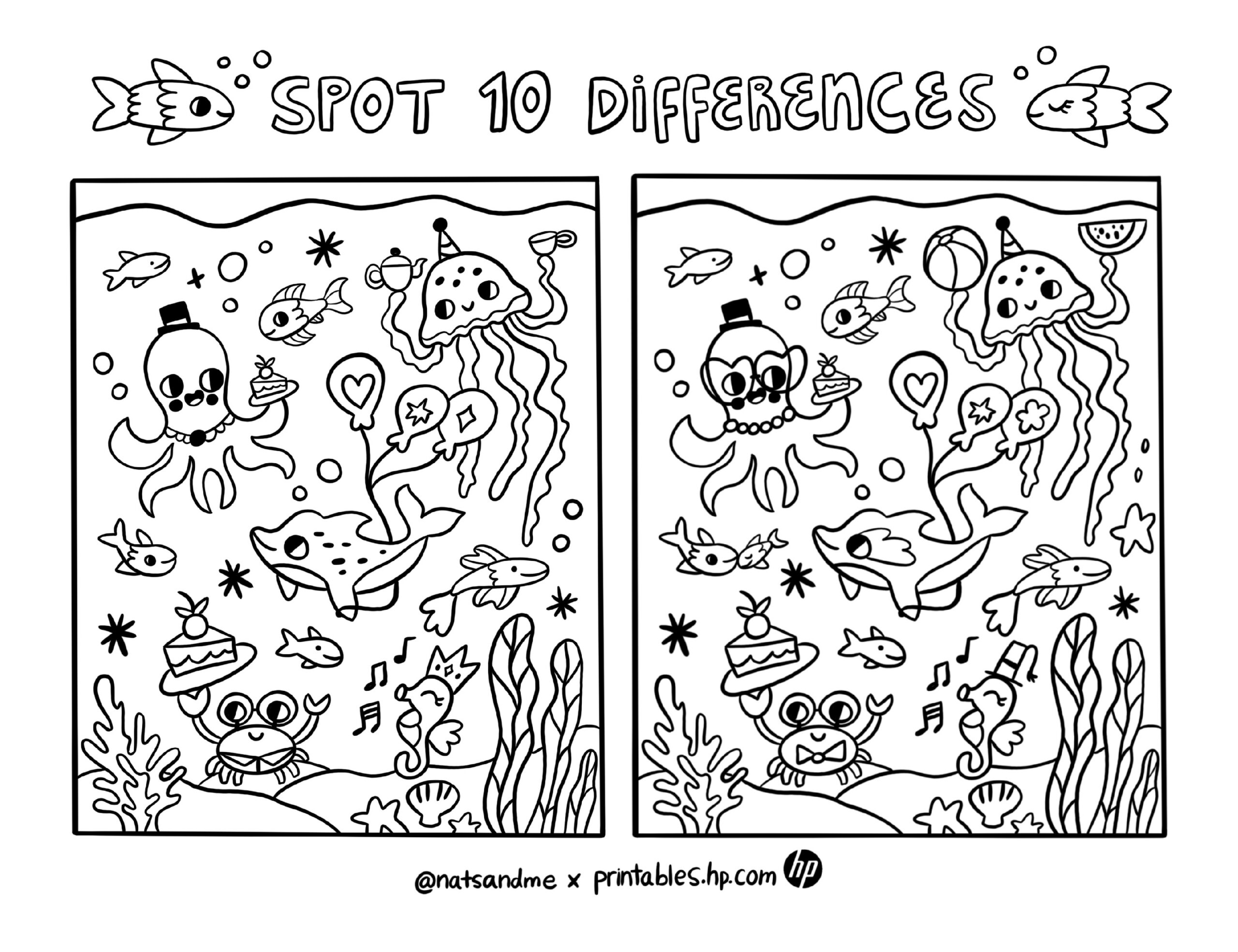 Coloring For Kids | Spot The Differences | Printables - Free within Free Spot The Difference Printable