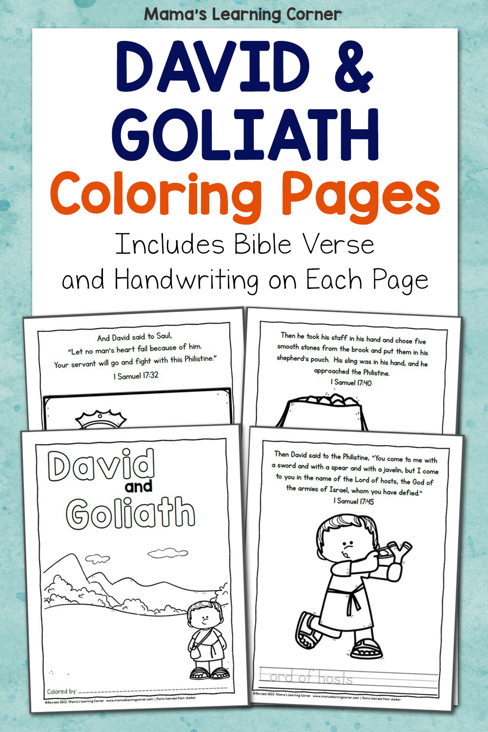 David And Goliath Bible Coloring Pages - Mamas Learning Corner with David and Goliath Free Printables