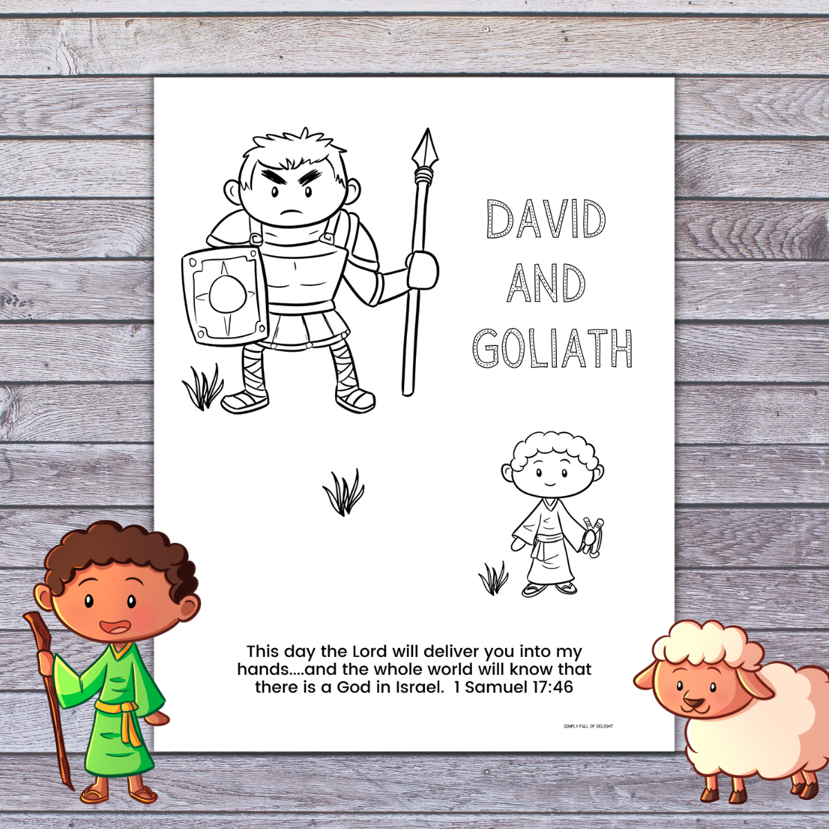 David And Goliath Coloring Page (Free Printable) in David and Goliath Free Printables