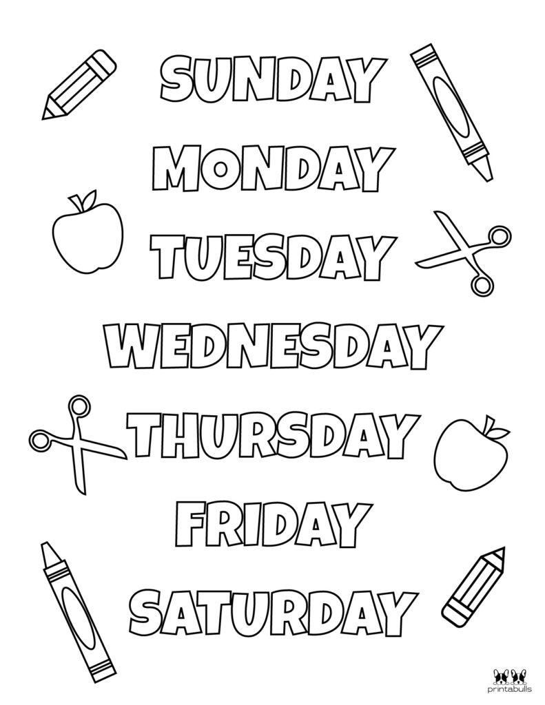 Days Of The Week Worksheets &amp;amp;Amp; Printables - 50 Free Pages intended for Printable Days of the Week Free