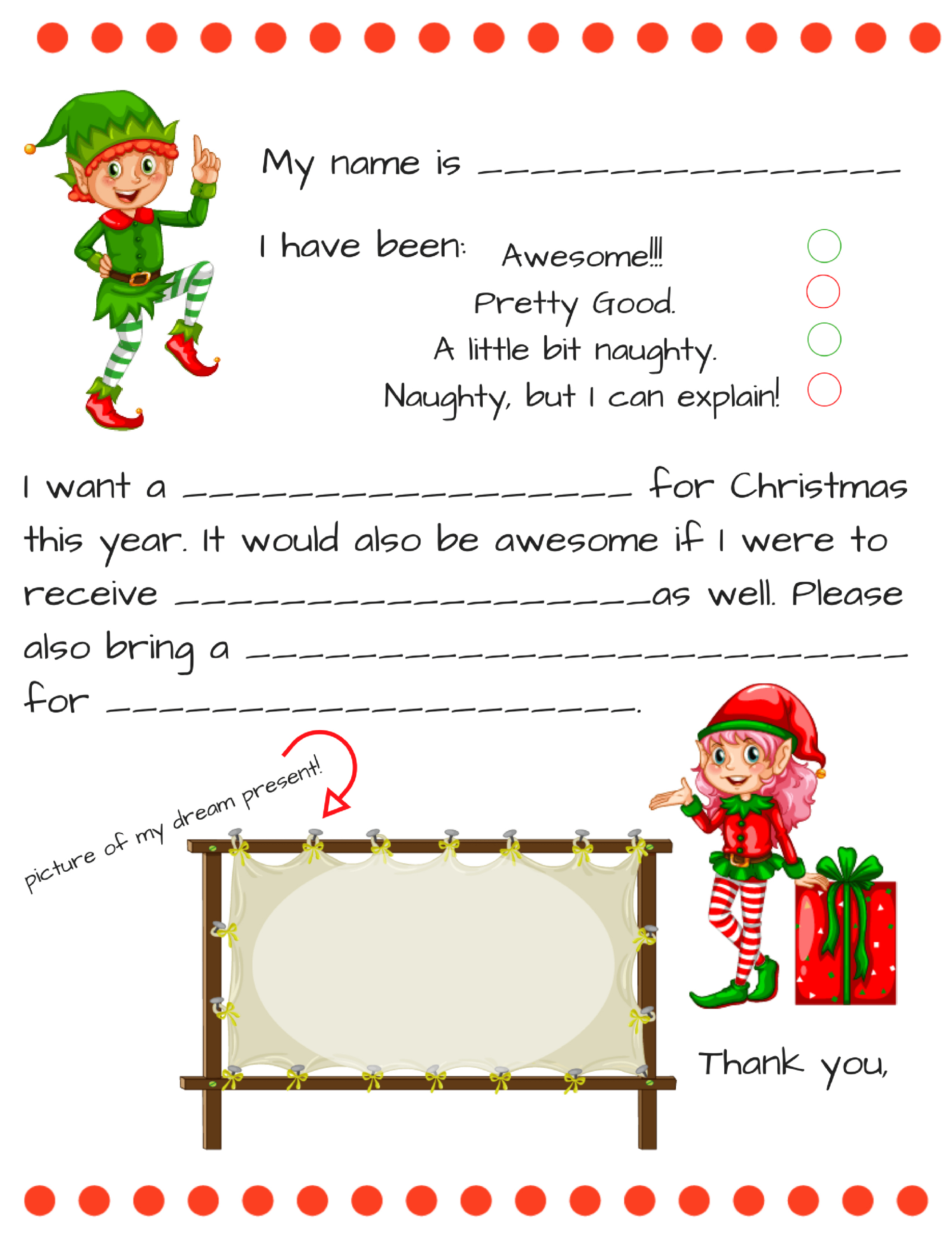 Dear Santa Fill In Letter Template - Momdot intended for Free Printable Dear Santa Letter