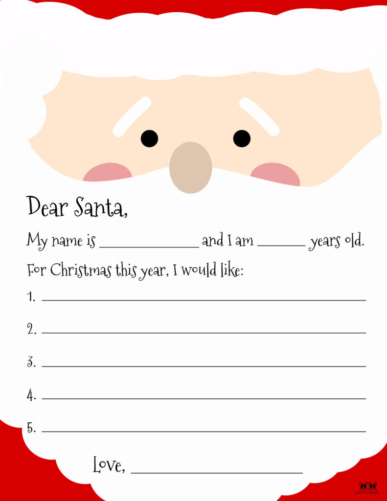 Dear Santa Letter Printables - Free | Printabulls in Free Printable Dear Santa Letter