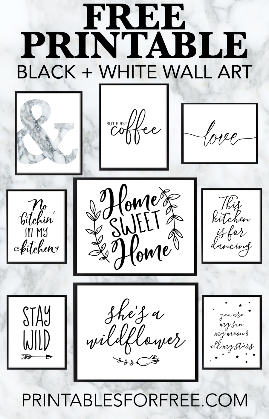 Die 97 Besten Ideen Zu Free Printable | Ausdrucken, Vorlagen, Karten regarding Printable Black And White Wall Art