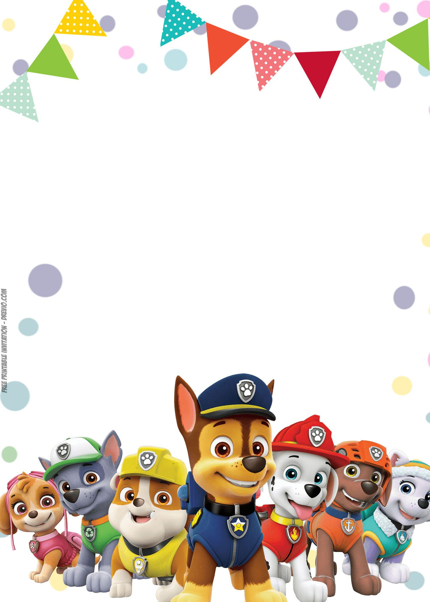 Discover 15 Paw Patrol Birthday Invitations And Paw Patrol for Free Printable Blank Paw Patrol Birthday Invitations