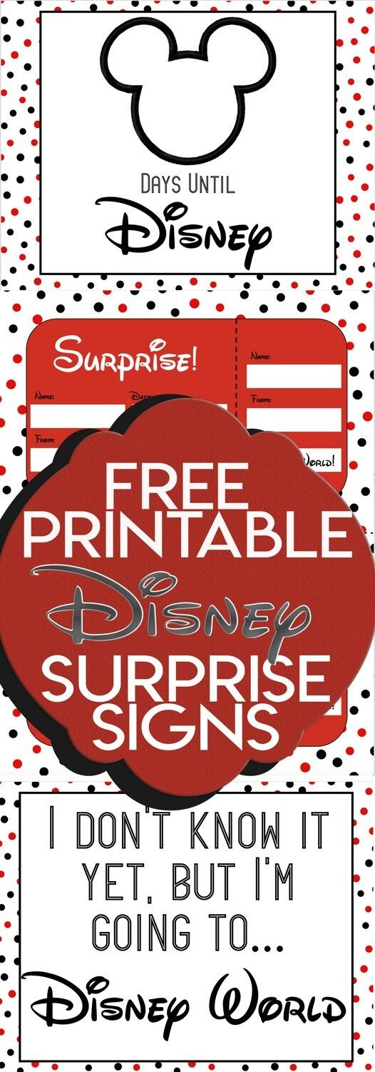 Disney World Surprise Announcement Sign With Countdown And Fake with regard to Surprise We're Going to Disney Free Printable