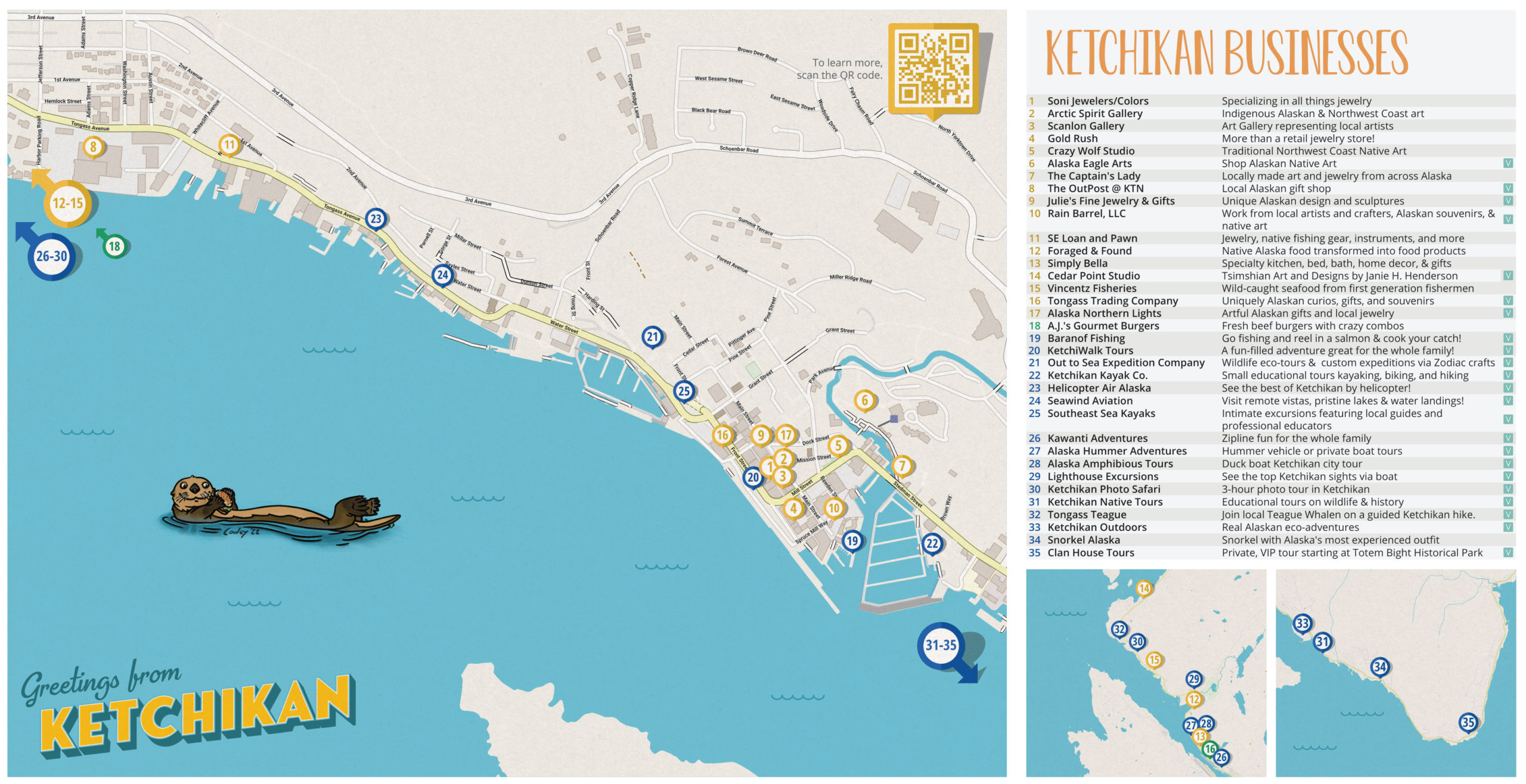 Downtown Ketchikan Business Map | Voyij within Printable Map of Ketchikan Alaska