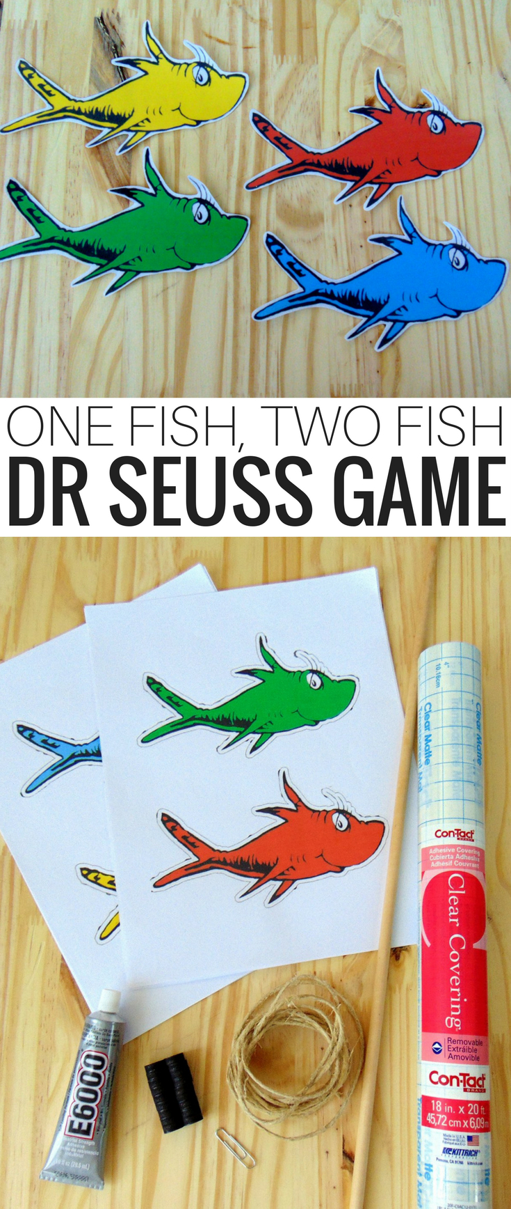 Dr. Seuss One Fish Two Fish Game With Printable Pieces - Jinxy Kids throughout One Fish Two Fish Printable Template
