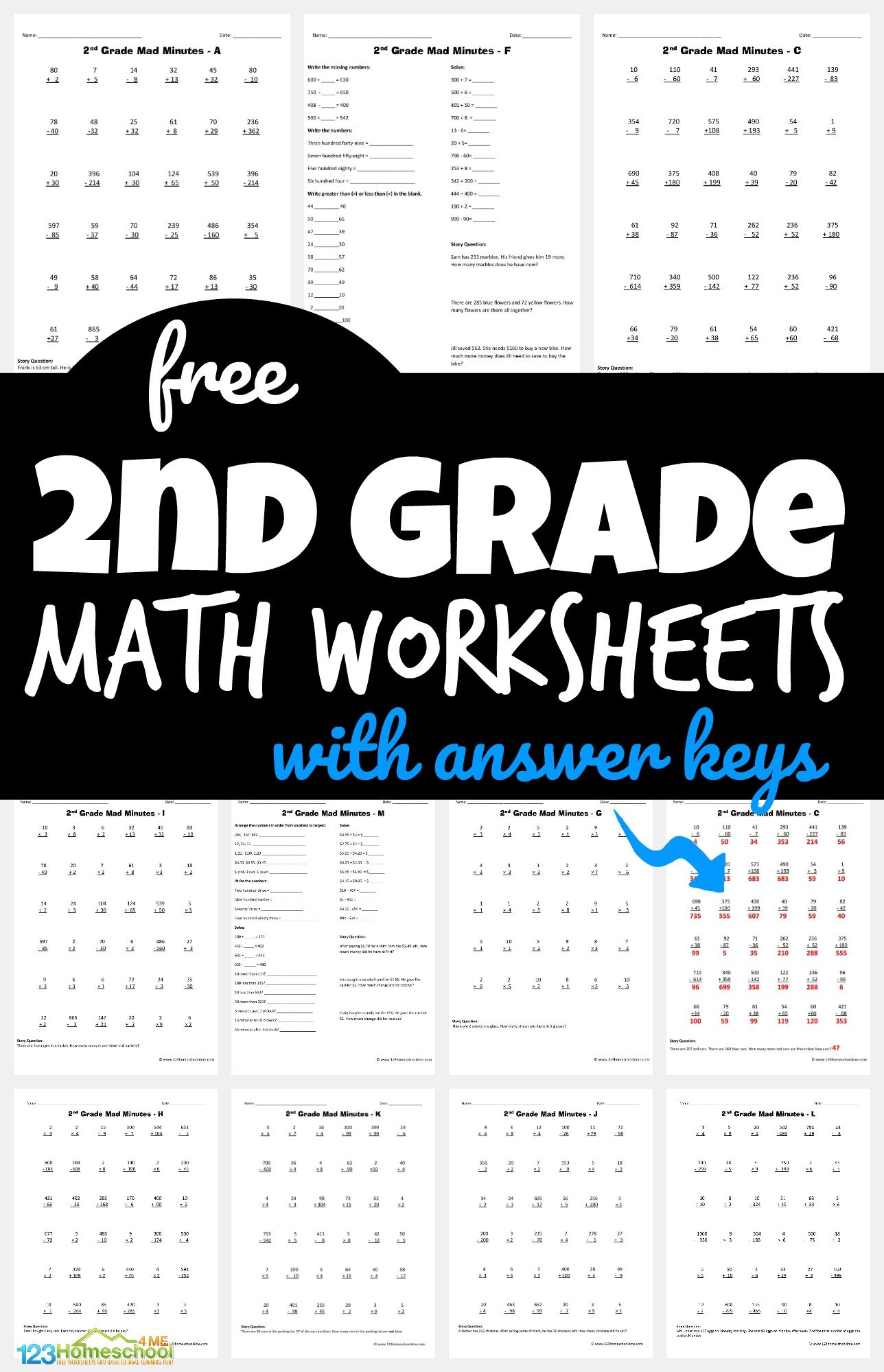 ✏️ Free Printable 2Nd Grade Math Minutes Worksheets Pdf for Free Printable 2nd Grade Worksheets